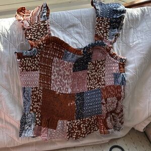 Chic Patchwork Sleeveless Blouse